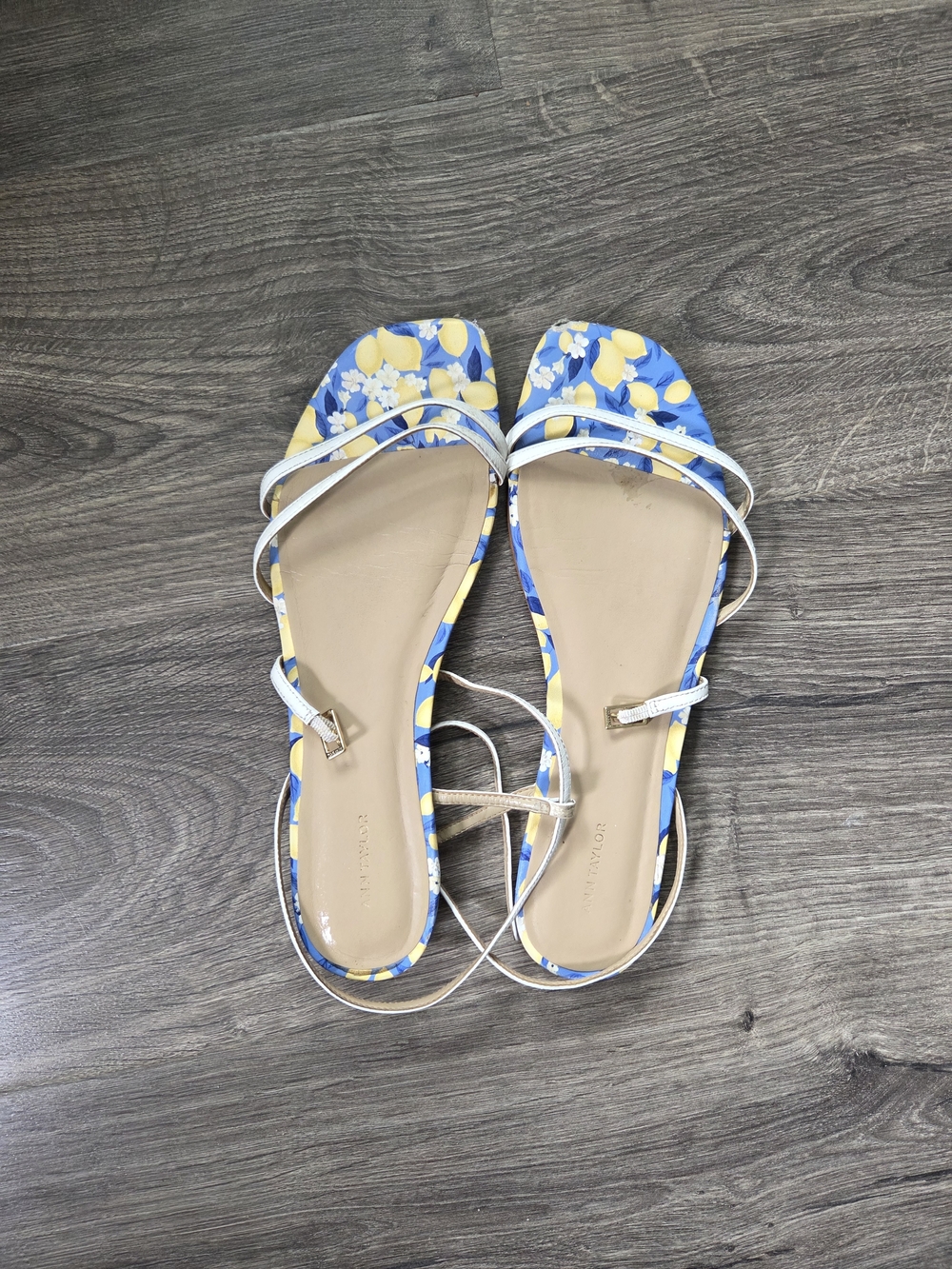 Ann Taylor Leather Floral Sandals